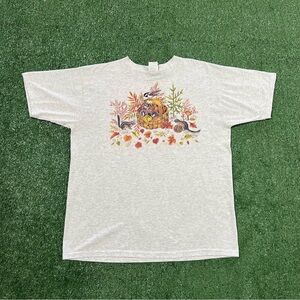 Vintage 90s Boho Cottagecore nature grey cotton tee